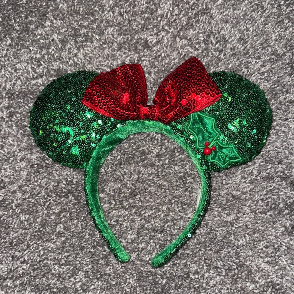 Disney Green and Red Sequin Minnie Ears